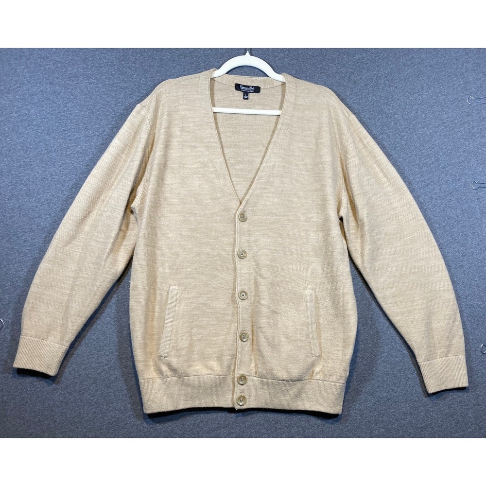 Cypress Links Sportswear Mens Tan V-Neck Button‎ Front Cardigan Sweater Large